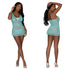 Magic Silk Lace Mesh Chemise & G-String-Turquoise - SP BOUTIQUE