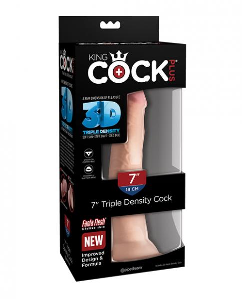 Dildo King Cock Triple Densidad 7 pulgadas Beige