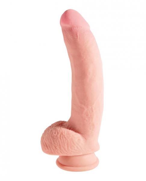 King Cock Triple Densidad 10 pulgadas Dildo Gordo con Bolas Beige