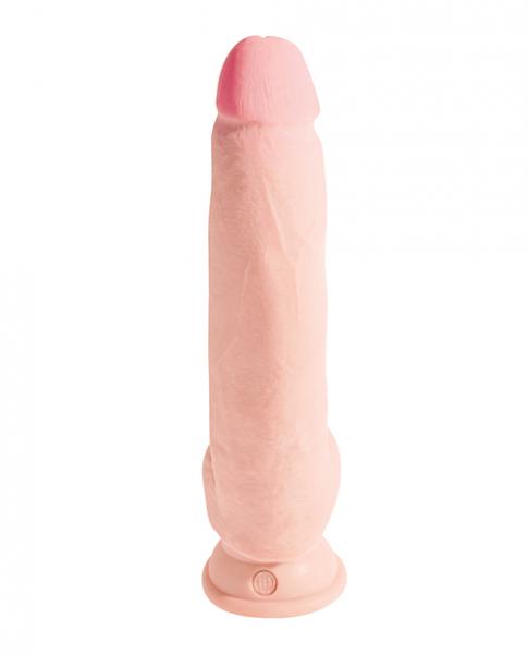 King Cock Triple Densidad 10 pulgadas Dildo Gordo con Bolas Beige