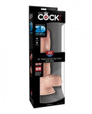 King Cock Triple Densidad 10 pulgadas Dildo Gordo con Bolas Beige