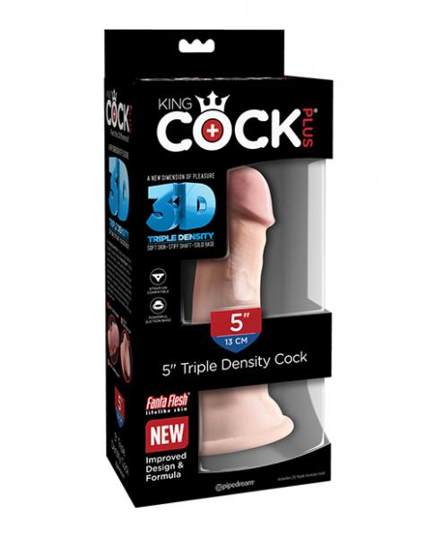 Dildo King Cock Triple Densidad 5 pulgadas Beige