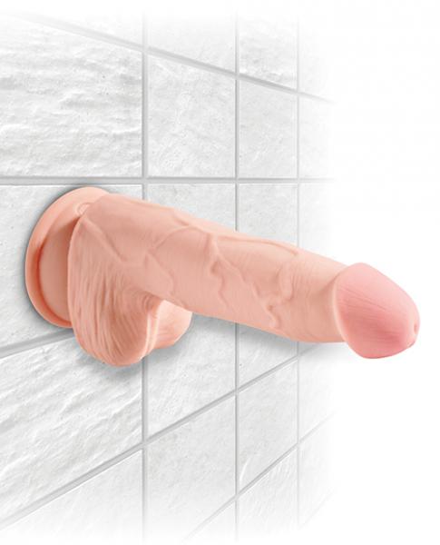 Dildo King Cock Triple Densidad 5 pulgadas con Bolas Beige