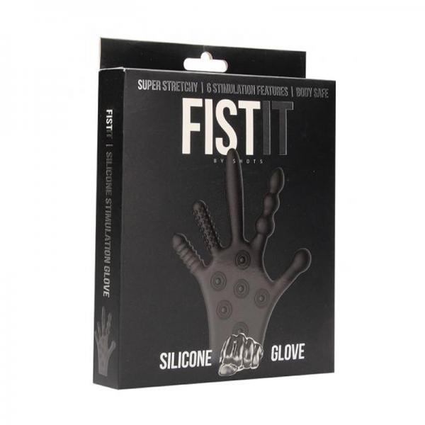 Fist It Silicone Stimulation Glove - Black - SP BOUTIQUE