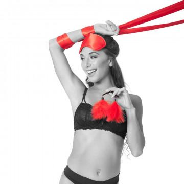 Amor Bondage Beginner Kit - 3-Piece Satin Restraints, Nipple Clamps &amp; Blindfold for Intimate Play - SP BOUTIQUE