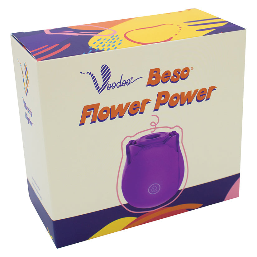 Voodoo Beso Flower Power: Waterproof Rose-Shaped Air Pulse Toy with 10 Vibration Modes - SP BOUTIQUE