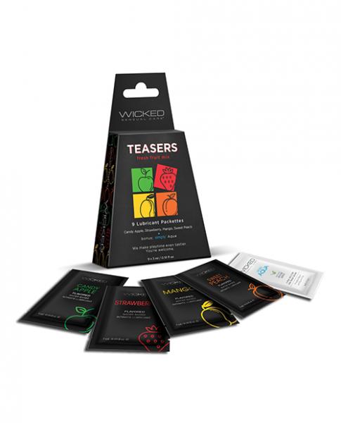 Wicked Teasers Fresh Fruit Mix 3Ml - 9 Flavored Lubes, Kissable &amp; Delicious, Vegan - SP BOUTIQUE