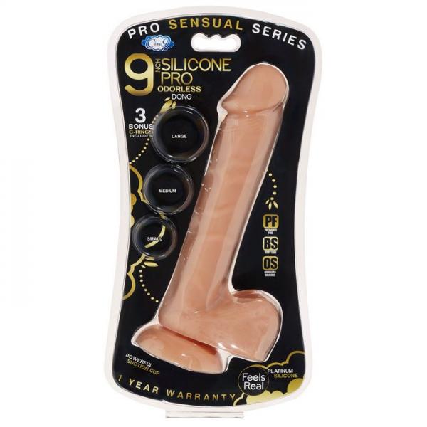 Pro Sensual Premium Silicona Dong 9 pulgadas con 3 C-Rings