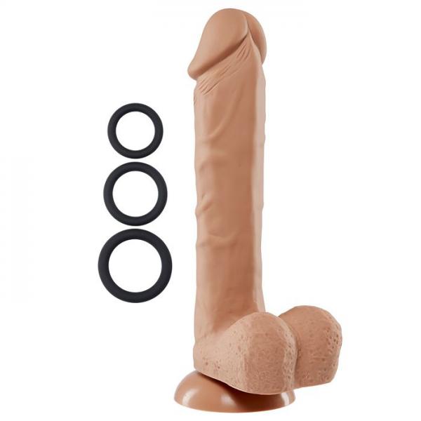 Pro Sensual Premium Silicona Dong 9 pulgadas con 3 C-Rings