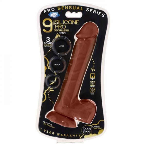 Pro Sensual Premium Silicona Dong 9 pulgadas con 3 C-Rings