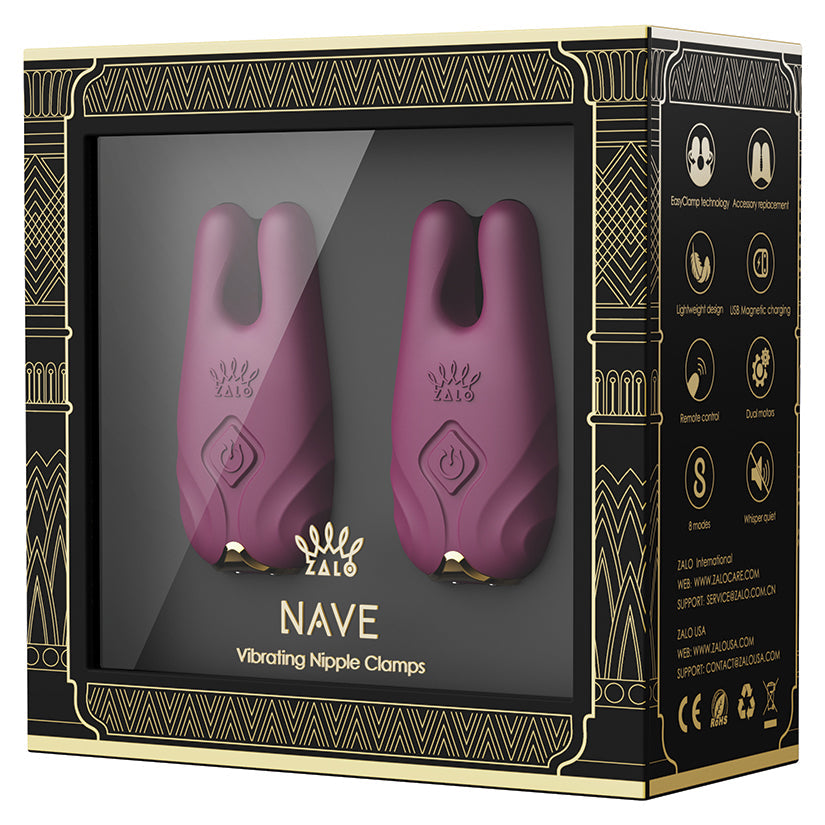 ZALO NAVE Dual Motor Nipple Clamps - App Controlled, 8 Vibration Modes, USB Rechargeable - SP BOUTIQUE