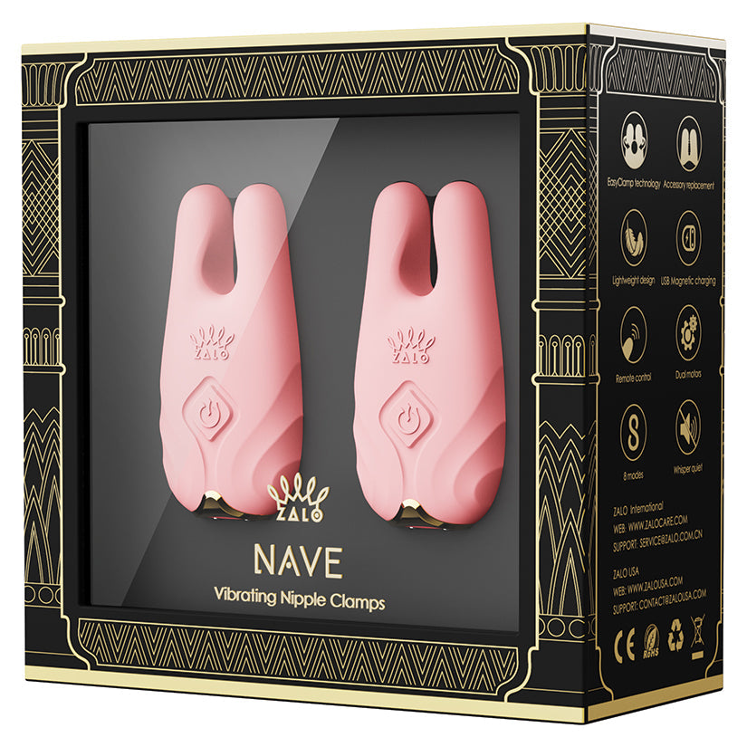 ZALO NAVE Dual Motor Nipple Clamps - App Controlled, 8 Vibration Modes, USB Rechargeable - SP BOUTIQUE