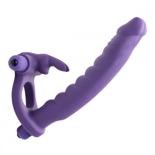 Double Delight Dual Penetration Vibrating Cock Ring