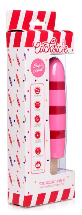 Vibromasseur rechargeable en silicone Fizzin 10X Popsicle