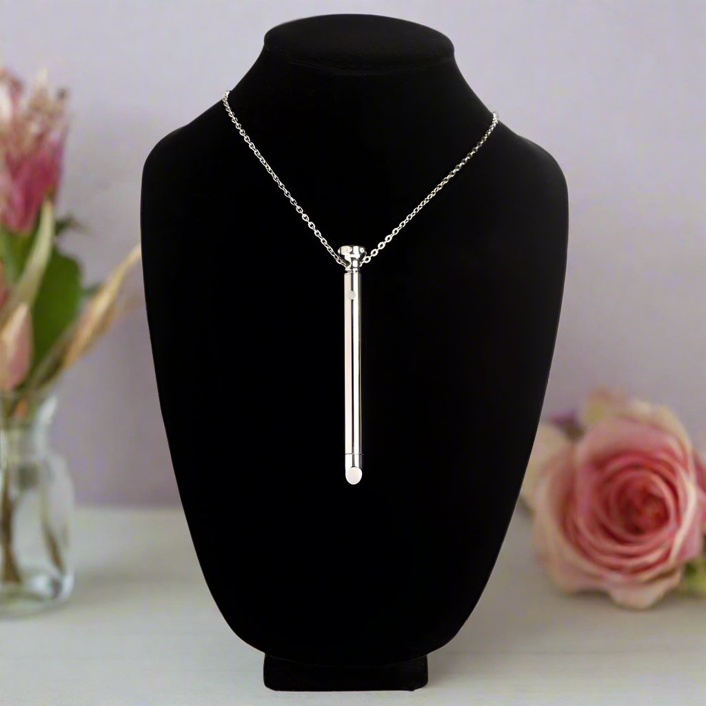 7X Discreet Vibrator Jewelry Necklace, Stainless Steel with Powerful Vibrations &amp; 4 Patterns - SP BOUTIQUE