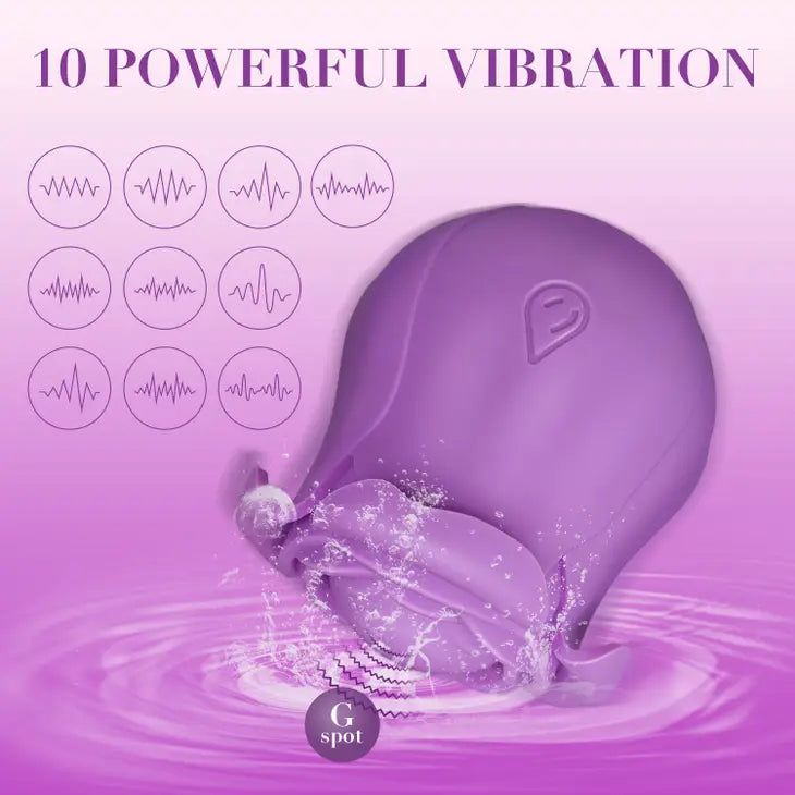 Vibrador Sensuous Rose con Masajeador de 10 Modos