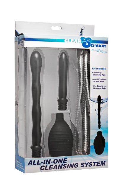 All-In-One Shower Enema System With Stainless Steel Hose And Interchangeable Nozzles - SP BOUTIQUE