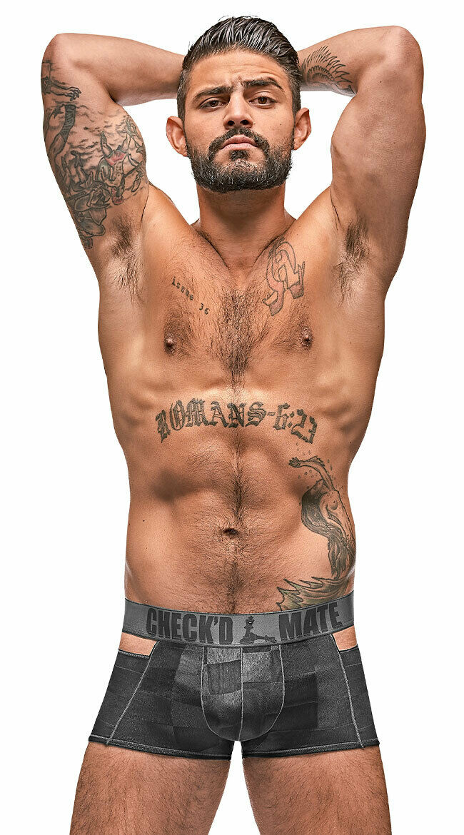 Male Power Checked Mate Cutout Short - SP BOUTIQUE