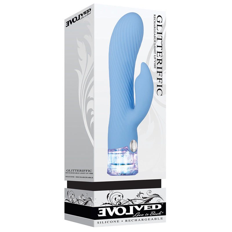 Vibromasseur lapin bleu scintillant