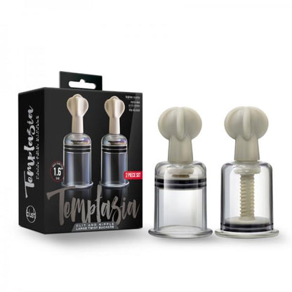 Temptasia Clit &amp; Nipple Large Twist Suckers Clear Set Of 2 - SP BOUTIQUE