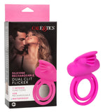 Anneau pénien vibrant Dual Clit Flicker Enhancer Rose