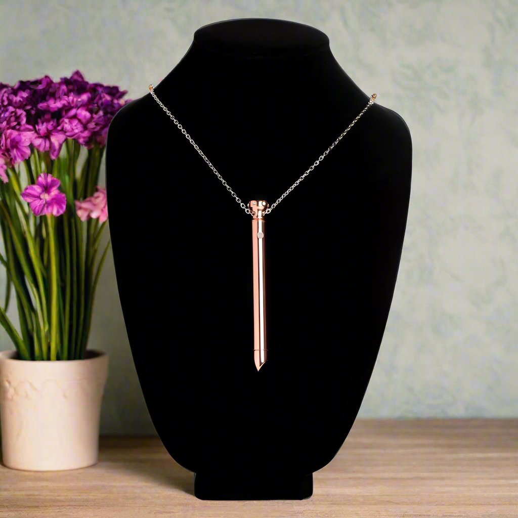 7X Discreet Vibrator Jewelry Necklace, Stainless Steel with Powerful Vibrations &amp; 4 Patterns - SP BOUTIQUE