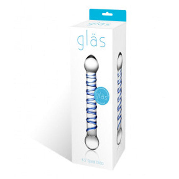 Glas 6.55in Spiral Glass Beaded Dildo - SP BOUTIQUE